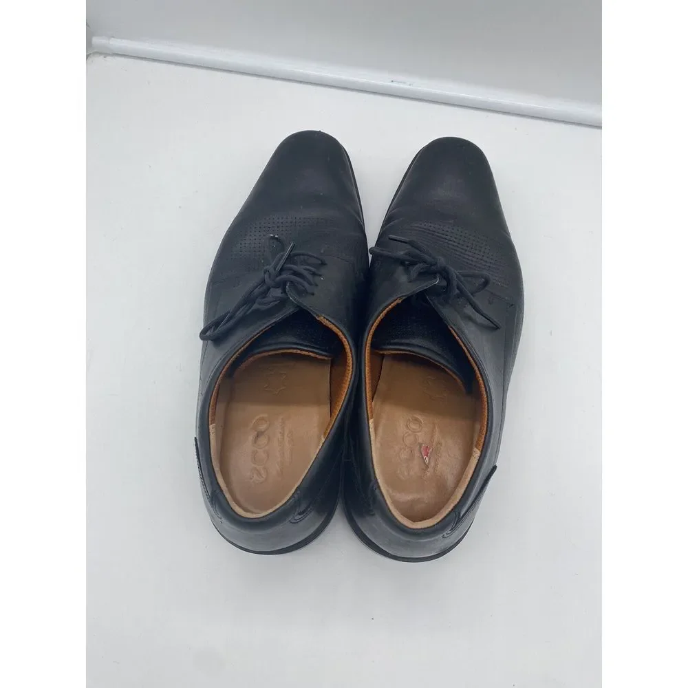 Ecco Mens Shock Point Black Oxford‎ Lace Up Dress Shoes Size 9-9.5 (43)
